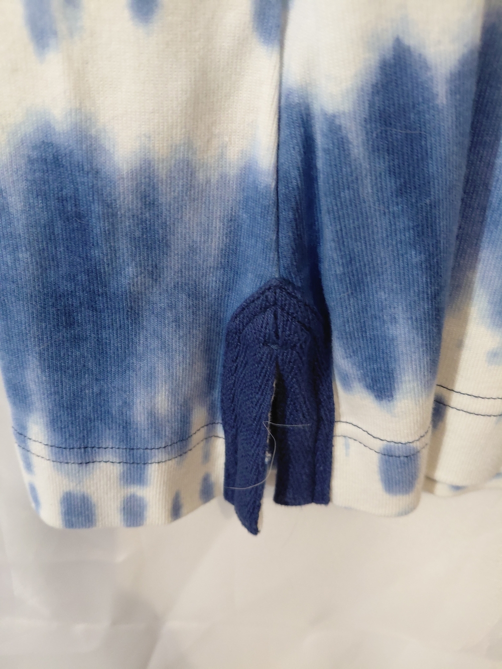 Chaps Navy & White Tie-Dye Lace-Up Midi Dress - Picture 7 of 11